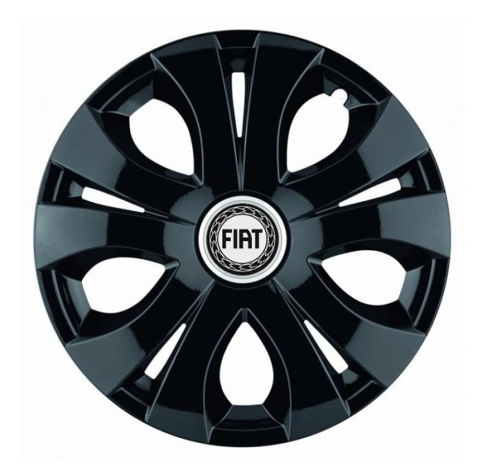 Set 4 Capace Roti Top Negru R14, Compatibil Cu Fiat