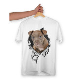 Tricou personalizat dama &quot;PITBULL&quot;, Alb, Marime M