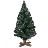 Brad Artificial de Masă, 40 cm, 48 Ramuri, Verde, Bază Lemn, Oem