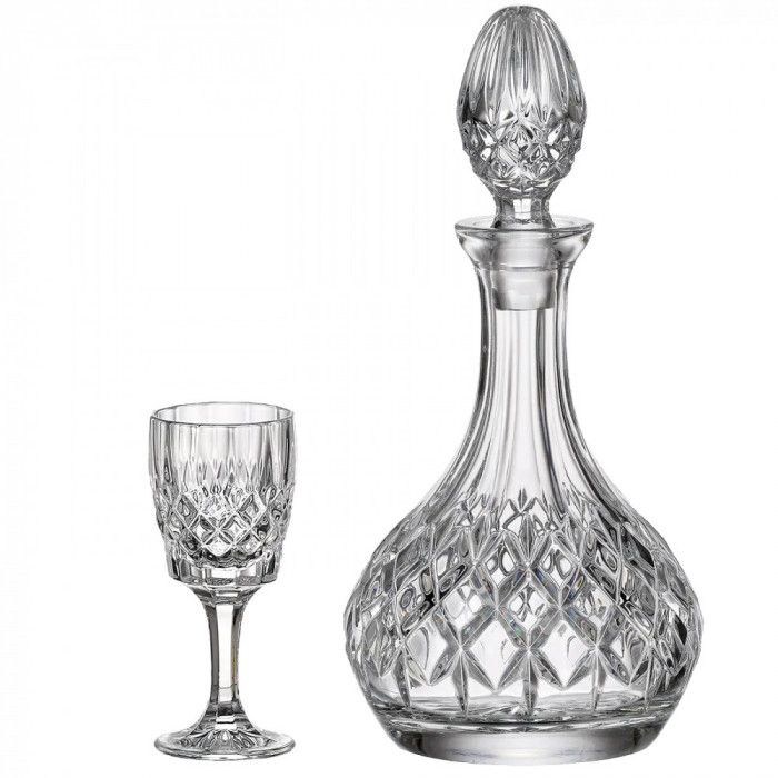 Pahare Shot cu Decantor Cristal Bohemia Angela COD: 2182