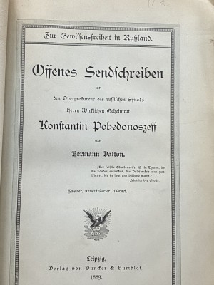 carte veche Dalton Hermann Konstantin Petrovich Pobedonostsev foto