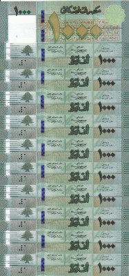 LIBAN lot 10 buc. X 1.000 livres 2016 UNC!!! foto