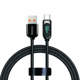 Cumpara ieftin Cablu de incarcare rapid Baseus USB - USB Type-C, Display LED, 66W, 6A, Negru, 2 m