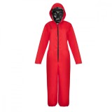 Cumpara ieftin Costum Squid Game Lider XXL Adulti, IdeallStore&reg;, Rosu, Carnaval, Jocul Calamarului, Poliester