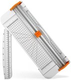 Trimmer pentru Hartie, Utilizare Profesionala la Birou sau pentru Acasa, Max 12 coli 80 g/mp, 38x15x3.5cm, Sistem de Siguranta Degete, plastic, Alb, C