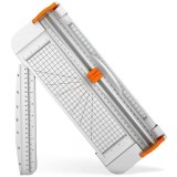 Trimmer pentru Hartie, Utilizare Profesionala la Birou sau pentru Acasa, Max 12 coli 80 g/mp, 38x15x3.5cm, Sistem de Siguranta Degete, plastic, Alb, C