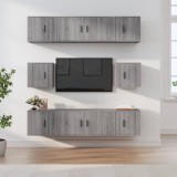 vidaXL Set dulap TV, 8 piese, gri sonoma, lemn prelucrat