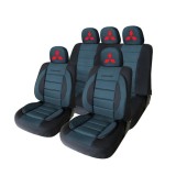 Set Huse Scaune Universale Premium Carguard Personalizate cu Mitsubishi &ndash; Negru/Albastru