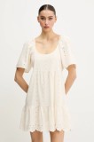 Rip Curl rochie din amestec de in SAN CARLOS culoarea bej, mini, evazată, 06IWDR