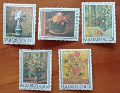 PARAGUAY-(Serii vechi-1960-75)--&amp;#039;PICTURI-CELEBRE&amp;#039;&amp;#039;-Set 5v.-MNH-NESTAMP foto