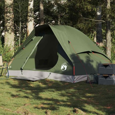 vidaXL Cort camping cupolă 2 persoane verde măsliniu impermeabil foto