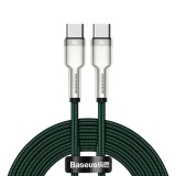 Cablu alimentare si date Baseus Cafule Metal Fast Charging USB Type-C - USB Type-C 100W braided 2m verde CATJK-D06