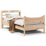 VidaXL Cadru de pat cu tăblie, 90x190 cm, lemn masiv pin 3307065