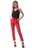 Cumpara ieftin E756-3 Pantaloni casual, cu talie inalta decorata cu cordon
