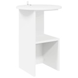 vidaXL Masă laterală Alb &Oslash; 39,5 x 55 cm Lemn prelucrat 8001037