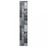 Cumpara ieftin Covor traversă, gri cu dreptunghiuri, 60x500 cm, BCF