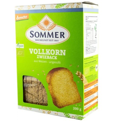 Paine Integrala din Grau Crocanta Neindulcita Bio Demeter 200 grame Sommer foto