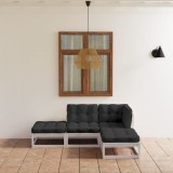 Gossi set mobilier de gradina cu perne, 4 piese, lemn masiv de pin