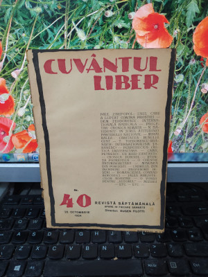 Cuv&amp;acirc;ntul liber, seria II, anul I, nr. 40, 25 octombrie 1924, București, 183 foto