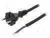 Cablu alimentare AC, 3m, 2 fire, culoare negru, cabluri, CEE 7/17 (C) mufa, PLASTROL - W-97256