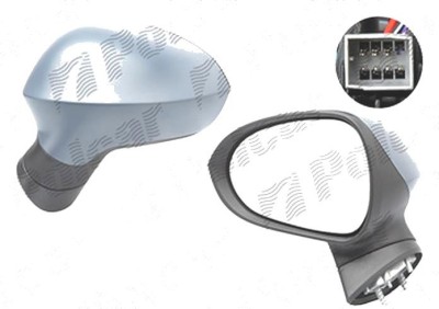 Oglinda exterioara Seat Ibiza (6j), 04.2008-04.2012; Ibiza (6j), 04.2012-, Stanga, reglare electrica; grunduita; incalzita; geam convex; cromat; plie foto