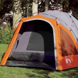 vidaXL Cort camping cupolă 3 persoane, gri/portocaliu, setare rapidă