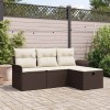 VidaXL Set de canapele pentru grădină cu pernă 4 pcs Maro Rattan poli 3360179