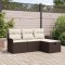 vidaXL Set de canapele pentru grădină cu pernă 4 pcs Maro Rattan poli 3360179