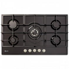 Plita LDK JZ5-ZONE 90 WOK BK/GLASS FONTA Gaz 5 arzatoare Negru foto