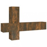 Cumpara ieftin Set dulapuri TV, 5 piese, stejar fumuriu, lemn prelucrat