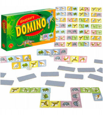 Joc de societate Domino cu dinozauri, Alexander, Multicolor foto