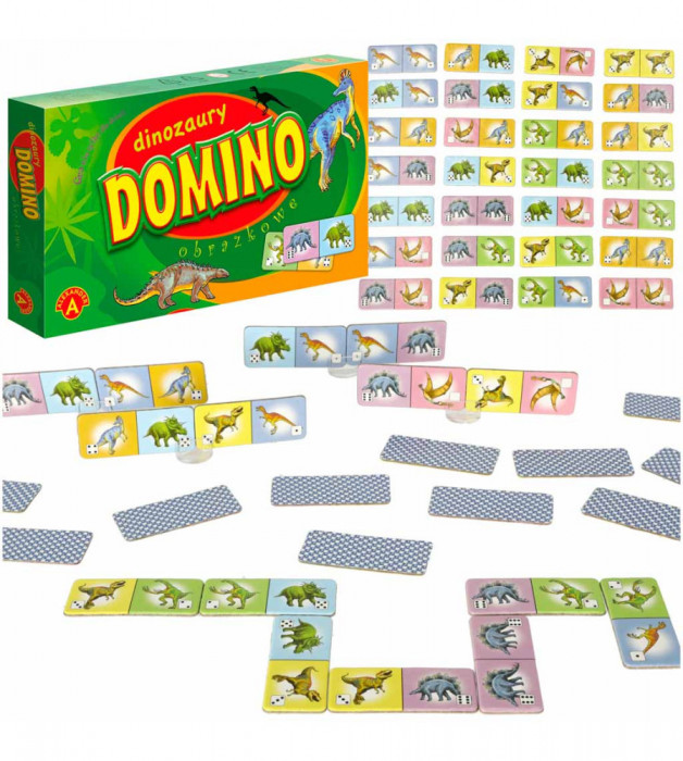 Joc de societate Domino cu dinozauri, Alexander, Multicolor