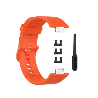Curea Bratara Edman pentru Huawei Watch Fit, siliconica, Portocaliu foto