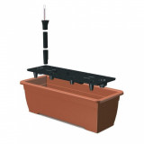 Jardiniera pentru flori cu sistem irigatie, maro, 7.5 L, 50x19x16 cm, Strend Pro