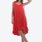 Rochie asimetrica ampla rosie cu volan Red Heart