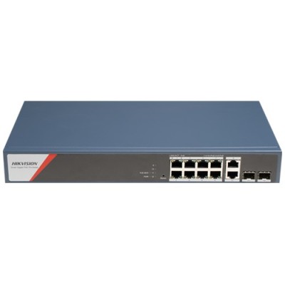 Switch 8 x RJ45 1G PoE 802.3af/at/bt, 2 x RJ45 1G, 2 x SFP 1G, Management - HIKVISION DS-3E1512HP-SI-8P2T2F SafetyGuard Surveillance foto