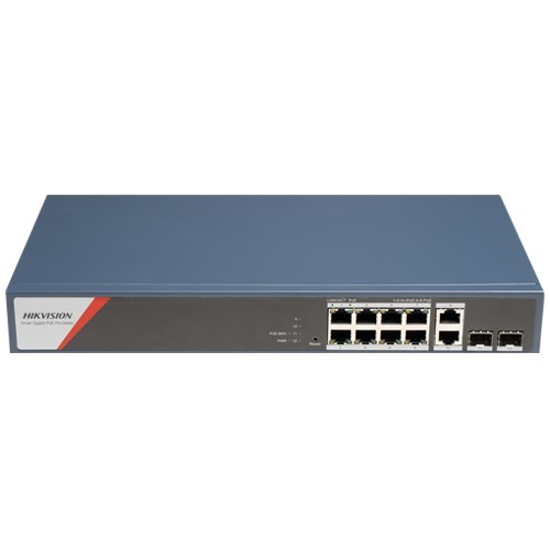 Switch 8 x RJ45 1G PoE 802.3af/at/bt, 2 x RJ45 1G, 2 x SFP 1G, Management - HIKVISION DS-3E1512HP-SI-8P2T2F SafetyGuard Surveillance