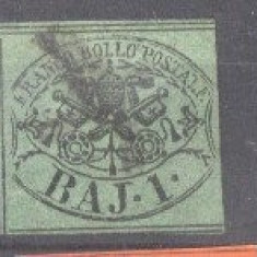 Italy Church State 1852 Coat of arms, 1,1,2 BAJ, Mi.2a,2d,3f, used AM.091