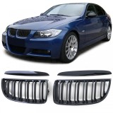 Grilaj cu doua fante, performanta, negru lucios, potrivit pentru BMW Seria 3 E90 E91 2005-2008 Performance AutoTuning