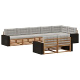 vidaXL Set de canapele de exterior 8 pcs Natural și gri deschis 3383514