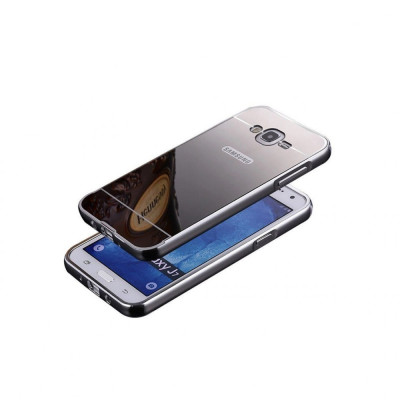 Husa Bumper Aluminiu Mirror I-berry Pentru Samsung Galaxy J1 (2016) Argintiu foto
