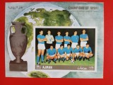 AJMAN, FOTBAL - COLIȚĂ MNH IMPERF., Nestampilat