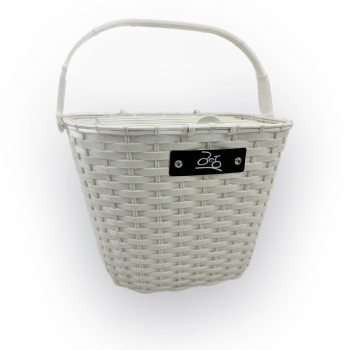 Cos fata biciclete &quot;Click&quot; sistem prindere pipa ghidon, culoare alb Cod:A257