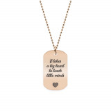 Graduatio - Colier personalizat dog tag educator/invatator din argint 925 placat cu aur roz, Bijubox