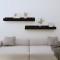 vidaXL Rafturi de perete, 2 buc., negru, 80x12x9 cm, lemn masiv de pin 823593