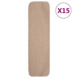 Cumpara ieftin Covorase de scari, 15 buc., bej, 75x20 cm, dreptunghiular