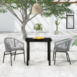 VidaXL Set mobilier de grădină, 3 piese, gri
