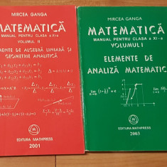 Manuale matematica clasa XI, profil M1 Mircea Ganga (2 vol)