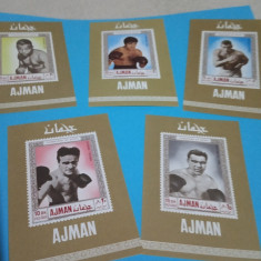 AJMAN, SPORT - 5 COLIȚE DE LUX MNH IMPERF.