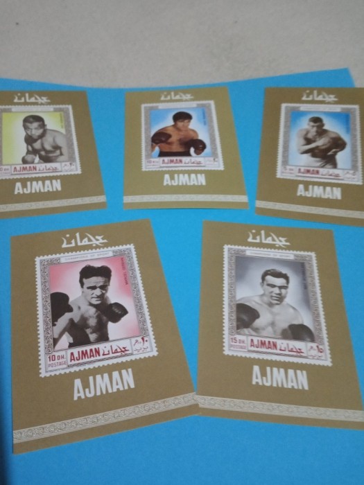 AJMAN, SPORT - 5 COLIȚE DE LUX MNH IMPERF.